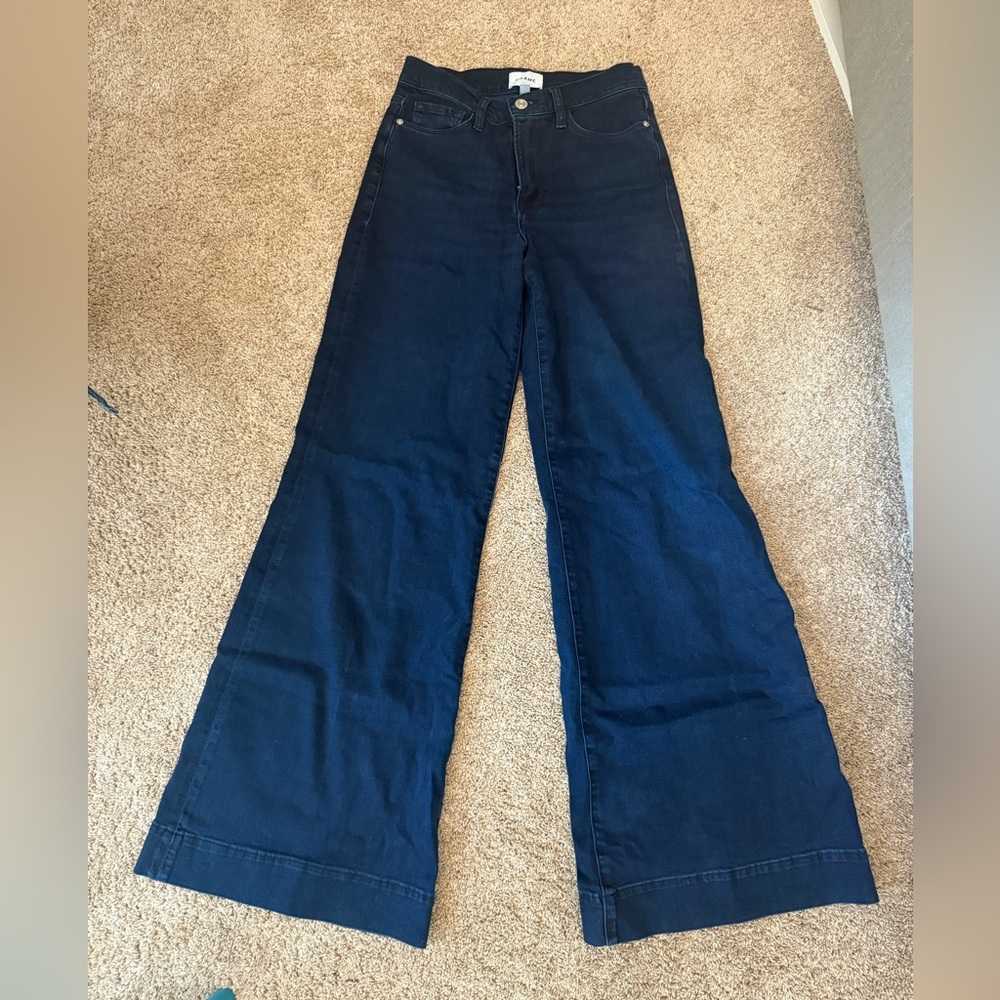 Frame Denim Navy Flare & Wide Leg Jeans